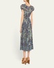 Abigail Puff-Sleeve Midi Dress