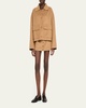 May Snap-Front Wool-Cashmere Mini Skirt