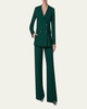 Florine Wide Leg Wool Crepe Pants