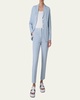 Striped Seersucker Three Button Blazer