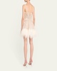 Mademoiselle Beaded Feather-Trim Mini Dress