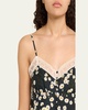 Toi Floral-Print Lace Trim Cami