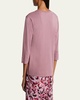 Hefiz Three Quarter Sleeve Cotton T-Shirt