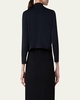 Short Knit Metallic One-Button Cardigan