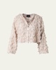 Alida Short 3D Jacquard Wool-Blend Jacket