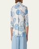 Tie-Neck Carnation Print Silk Chiffon Blouse
