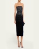 Strapless Crystal Velvet Midi Dress