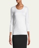 Fitted 3/4-Sleeve Stretch-Jersey Top