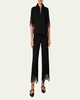 Waved Lace Borders Polo Jersey Shirt