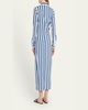 Striped Button-Front Maxi Shirtdress