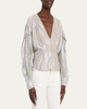 Berma Metallic Draped Blouse