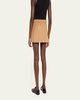 May Snap-Front Wool-Cashmere Mini Skirt