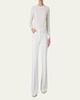 Micro Sequin Linen-Blend Crewneck Sweater