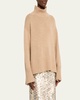 Oversized High-Low Turtleneck Cashmere Sweater