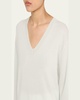 Silk-Cashmere Deep V Sweater