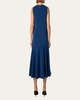 Mix-Media Dot Sequined Flounce Midi Dress