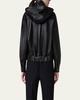 Wanda Nappa Leather Hooded Bomber Jacket