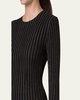 Lurex Pinstripe Fitted Wool Sweater