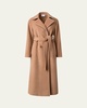 Long Double-Breast Belted Wool-Cashmere Coat