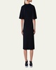 Cape Elbow Sleeves Viscose Midi Dress