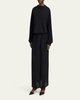 Triple Silk Georgette Long Sleeve Gown