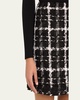 Metallic Check Tweed A-Line Mini Skirt