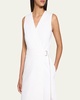 Sleeveless A-Line Wrap Dress