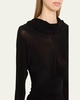Cowl-Neck Gathered Midi Dress