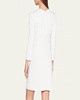 Ruched Long-Sleeve A-Line Dress