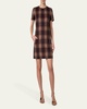Reversible Check Silk Short Dress