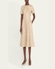 Evangeline Leopard Jacquard Midi Dress