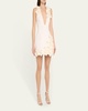 Estelle Deep V-Neck Floral Applique Mini Dress