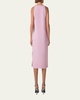 Lasercut Shoulder-Drape Midi Dress