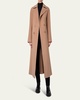 Long Double-Breast Belted Wool-Cashmere Coat