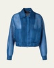 Wanda Organza Short Jacket with Window Plaid Embroidery