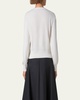Front Fine Sheer Stripe Cashmere Sweater