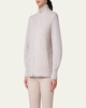 Cashmere and Silk Knit Cardigan with Boucle Front