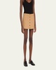 May Snap-Front Wool-Cashmere Mini Skirt