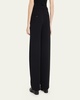 Drop-Waist Pleated Crepe Trousers