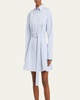 Violan Stripe Belted Poplin Mini Dress