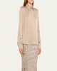 Hansen Charmeuse Button-Front Shirt