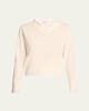 Fine Knit Layered Collared Sweater