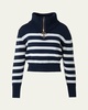 Stripe Maxi Collar Cotton Knit Sweater