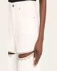 Crystal Slit Straight-Leg Jeans