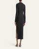 Ribbed Long-Sleeve Midi Dress