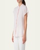 Linen Voile Button-Front Blouse