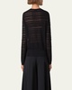 Sheer Stripe Knit Crewneck Sweater
