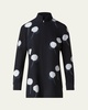 Windflower Print Silk Crepe Tunic Blouse