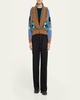 Icon Jacquard Fringe Wool Cashmere Bomber Cardigan