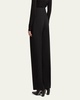 Pleated Straight-Leg Trousers with Split Seams